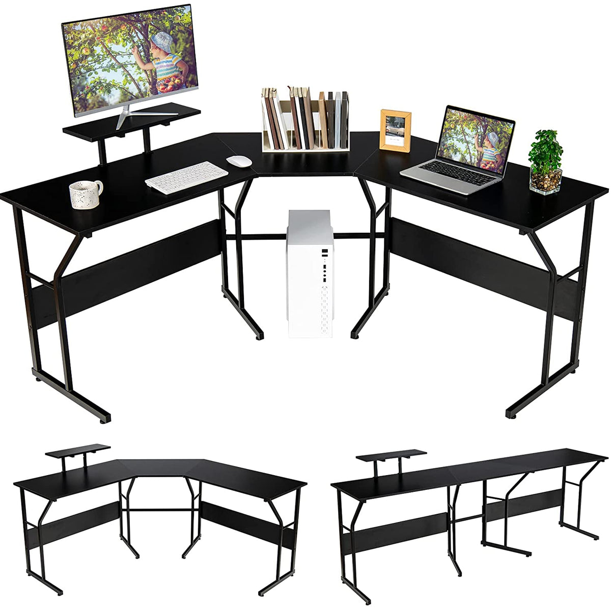 Home Office L-shaped Reversible Corner Desk