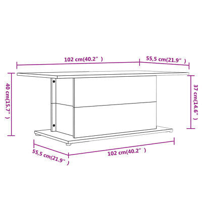 High-Gloss White Coffee Table – 102 × 55.5 cm
