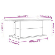 High-Gloss White Coffee Table – 102 × 55.5 cm