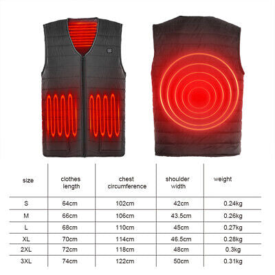 USB Heated Vest with 3 Temperature Levels – 6 Sizes