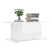 High-Gloss White Coffee Table – 102 × 55.5 cm