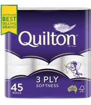 Quilton Original 3-Ply Toilet Tissue – 45 Rolls × 180 Sheets