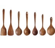 Wooden Utensils Set for Kitchen, Messon Handmade Natural Teak Cooking Spoons Wooden Spatula for Nonstick Cookware