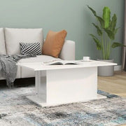 High-Gloss White Coffee Table – 102 × 55.5 cm