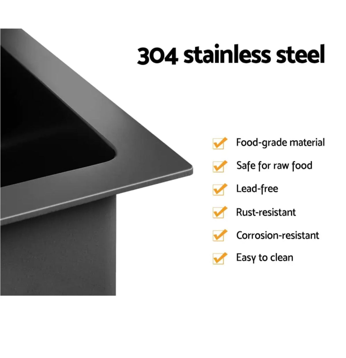 450 × 300 mm Stainless-Steel Single-Bowl Sink