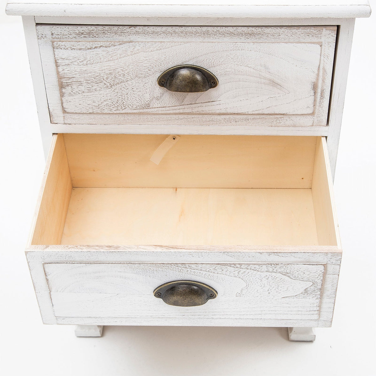 2x LaBella Bedside Table 2 Drawer Vintage Side Storage Cabinet Bedroom WHITE