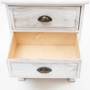 2x LaBella Bedside Table 2 Drawer Vintage Side Storage Cabinet Bedroom WHITE