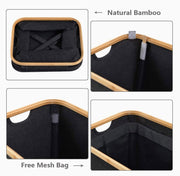 62L Collapsible Laundry Hamper with Lid & Removable Liner – Black