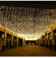 300LED Solar Curtain String Lights Wedding Holidays Party String Lights Waterproof Outdoor Indoor Christmas Light Fairy Lights for Window, House, Lawn, Garden, Patio Landscape Decoration