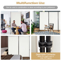 3-Panel Wood & Steel Folding Privacy Screen – 4 Colours