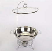 6L Stainless Steel Hotpot Chafing Dish Alcohol Stove Heater Buffet Food Warmer