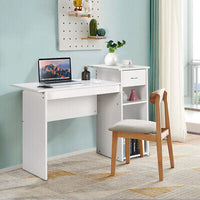 White Computer Desk with Storage Shelves