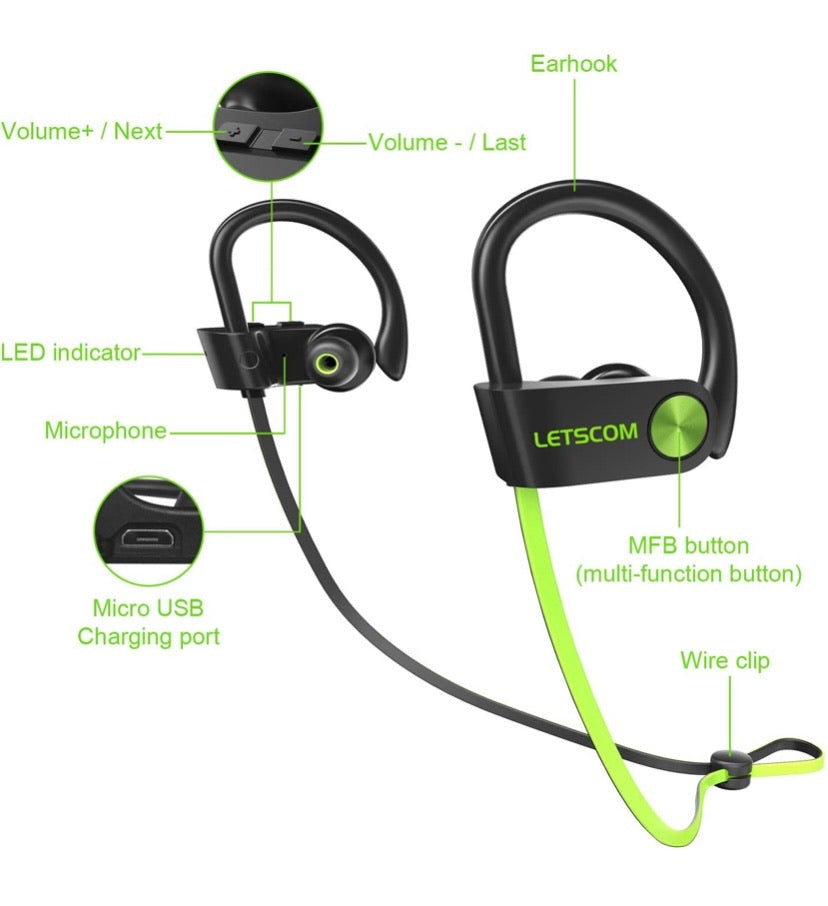 Bluetooth Headphones IPX7 Waterproof