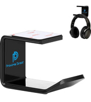 Acrylic Under-Desk Headphone Hanger – Black