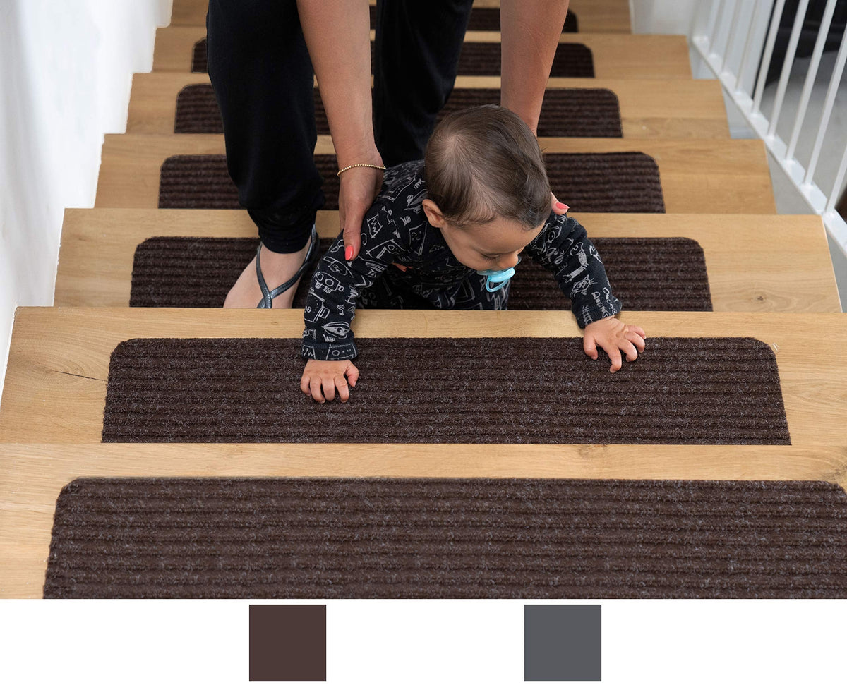 15-Piece Wool-Blend Carpet Stair Treads – 20 × 75 cm