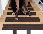 15-Piece Wool-Blend Carpet Stair Treads – 20 × 75 cm
