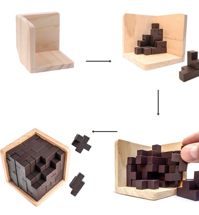 3D Wooden Brain Teaser Puzzle