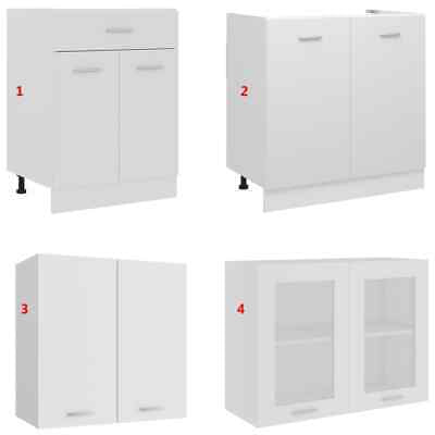 4-Piece White Kitchen Cabinet Set – Wall, Drawer & Sink Units