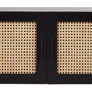 Casa Decor Tulum Rattan Entertainment Unit TV Stand Cabinet Storage Black