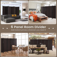 334.5 × 172 cm 6-Panel Rolling Room Divider – 4 Colours