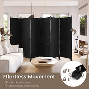 334.5 × 172 cm 6-Panel Rolling Room Divider – 4 Colours