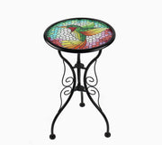 Liffy Outdoor Mosaic Side Table Hummingbird Bench