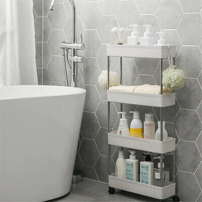 4-Tier Slim Rolling Storage Trolley