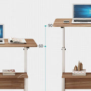 Foldable Height-Adjustable Overbed Laptop Table with Wheels