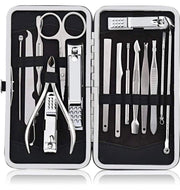 Manicure Pedicure Set Nail Clippers,FomaTrade 20 Pieces Stainless Steel Manicure Kit, Professional Grooming Kit, Nail Tools with Luxurious Travel Case (silver)