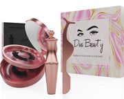 Dual Beauty Magnetic Eyelashes & Eyeliner Kit | Reusable Upgraded 3D Magnetic lashes Kit with Mirror & Tweezers Inside| No Glue & Mess Free | Fast & Easy Application - 2 Pairs