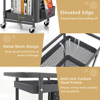 3-Tier Pegboard Rolling Storage Cart