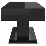 High-Gloss Black Coffee Table – 96 × 50 cm