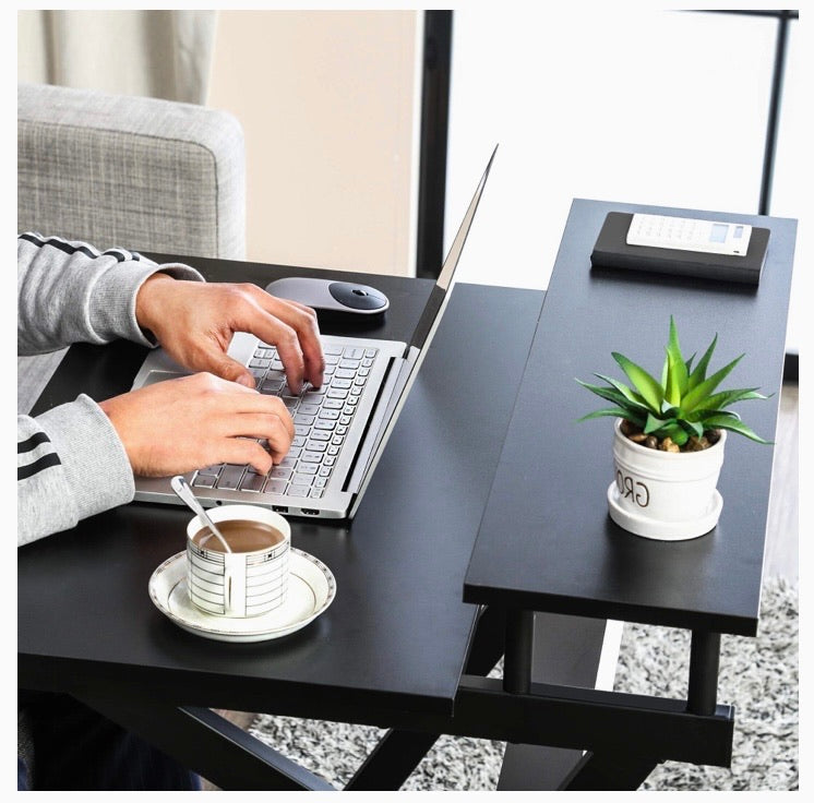 Computer Desk with Storage Shelf Modern Study Writing Table fit Working/Eating/Gaming for Small Spaces Black