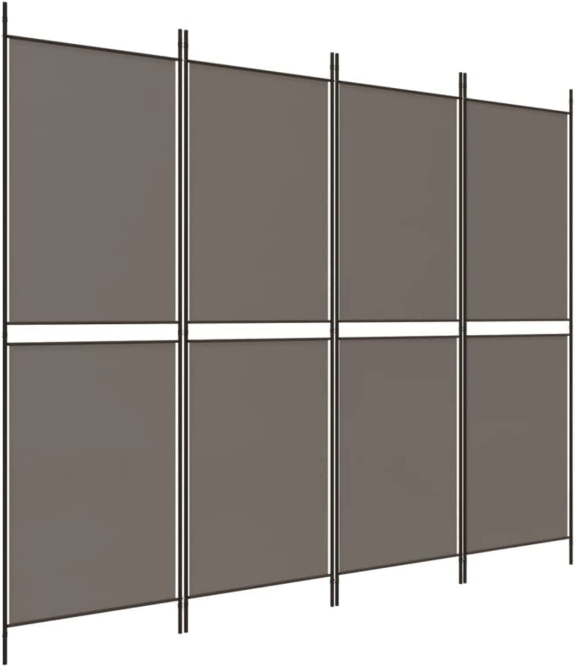 4-Panel Anthracite Fabric Folding Room Divider