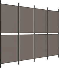 4-Panel Anthracite Fabric Folding Room Divider