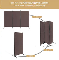3-Panel Wood & Steel Folding Privacy Screen – 4 Colours