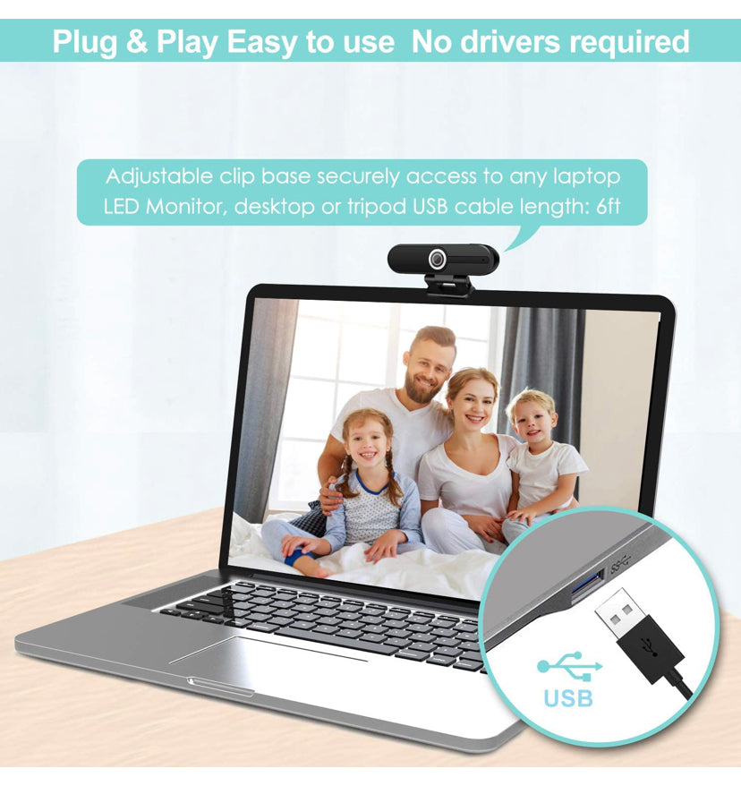 4K HD Webcam with Microphone