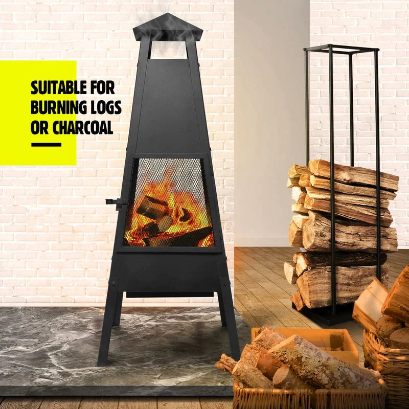 Portable Chimney Fire Pit with Cover