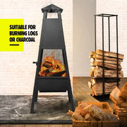 Portable Chimney Fire Pit with Cover