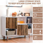 Sideboard Storage Cabinet Wood Buffet Cabinet TV Stand Cupboard w/ Doors Shelves