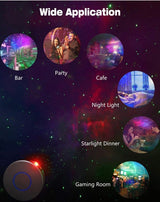 Star Night Light Galaxy Projector 7 in 1 Remote Control LED Nebula Cloud Living Bedroom Decorations Home Theatre Lightning Mood Ambient Lamps Baby Kids Game Décor Gift Grey