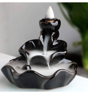 Black Ceramic Backflow Incense Burner with 10 Cones