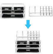 2-Piece Clear Acrylic Makeup & Jewellery Organiser