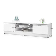 White TV Stand with 2 Doors & Storage