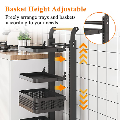 4-Tier Adjustable Rolling Storage Cart