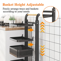 4-Tier Adjustable Rolling Storage Cart