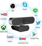 Webcam HD JFMShop 1080p Web Camera, USB PC Computer Webcam with Microphone, Laptop Desktop Full HD Camera Video Webcam 110 Degree Widescreen, Pro Streaming Webcam for Recording, Calling, Conferencing, Gaming (V2)