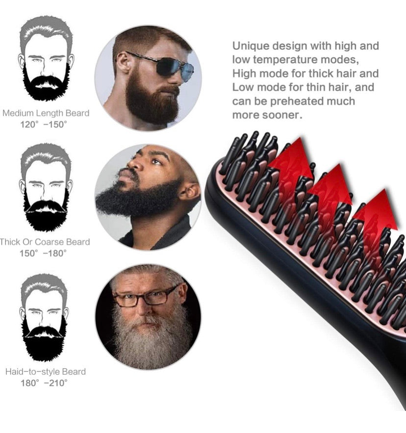 Beard Straightener, 3IN1 Hair Straightener Comb, Comb Straightener with AU Plug, Beard Brush for Man, Hair Straightening Styling Comb, Electric Hair Straightener Brush