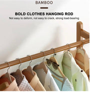 Solid Wood Coat Rack Stand Clothes Hanging Rail Rack Shelf Closet Hooks Storage Shelf