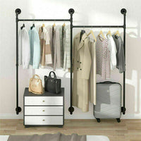 205cm XL Industrial 2-Way Wall-Mounted Garment Rail